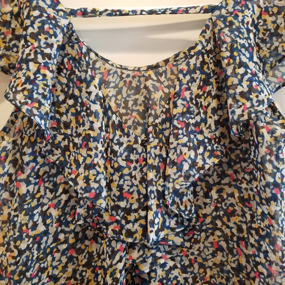 BCBGeneration Abstract Print Sheer Top - Picture 3 of 8